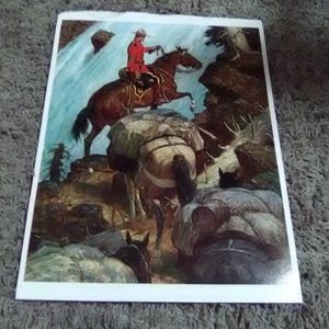 Vintage Arnold Friberg Print Canadian Mountie and Pioneers
